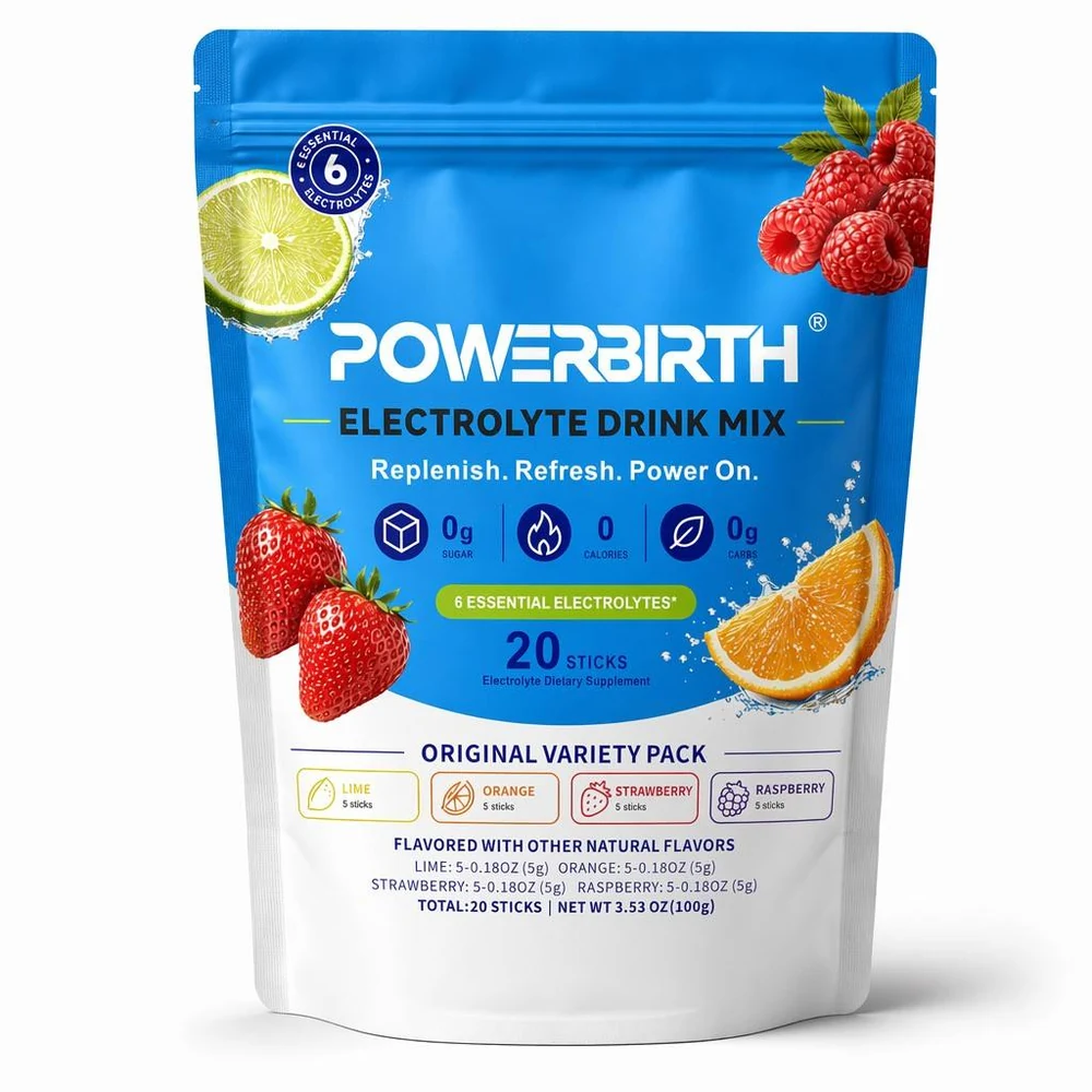 PowerBirth Trail Fuel electrolyte drink mix packaging