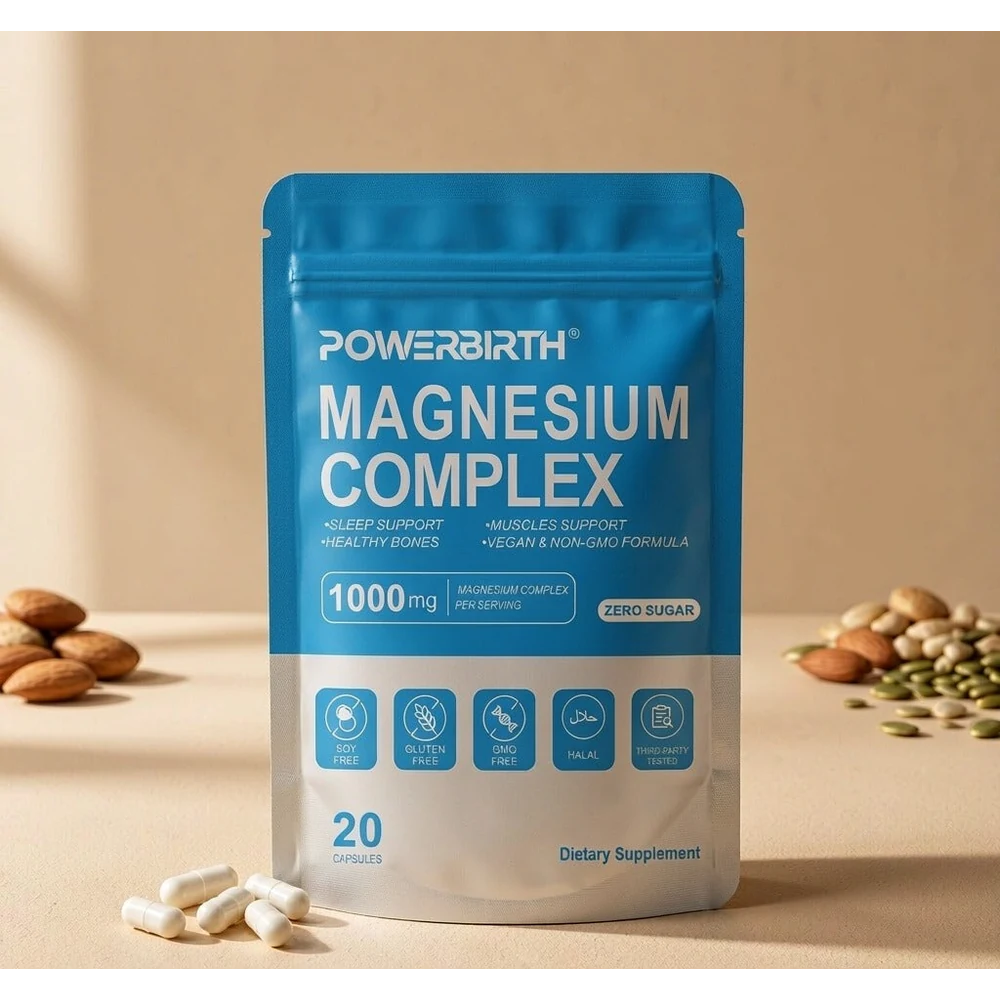 PowerBirth Magnesium Complex pouch with capsules